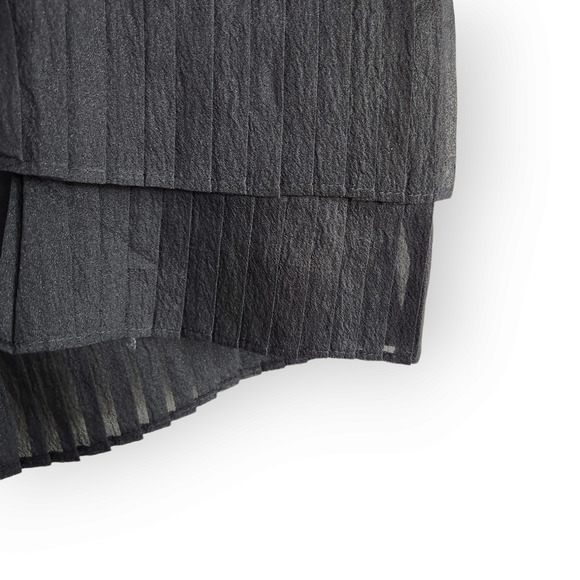 Y2K La' Ros Black Pleated Open Back Crop Tank Blouse M - Picture 8 of 9